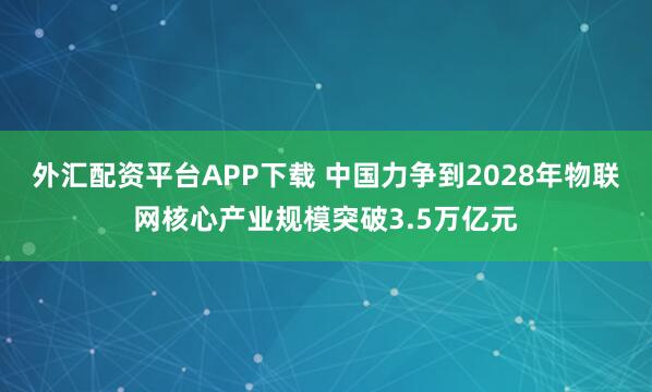外汇配资平台APP下载 中国力争到2028年物联网核心产业规模突破3.5万亿元