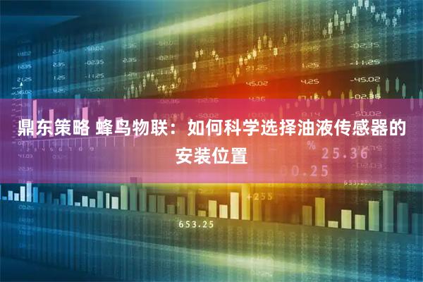 鼎东策略 蜂鸟物联：如何科学选择油液传感器的安装位置